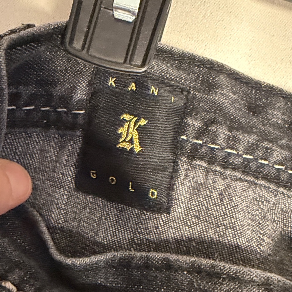 Karl Kani Gold Black Gray Dragon Baggy Jeans Y2K Vtg 34 / 32 - Picture 5 of 7
